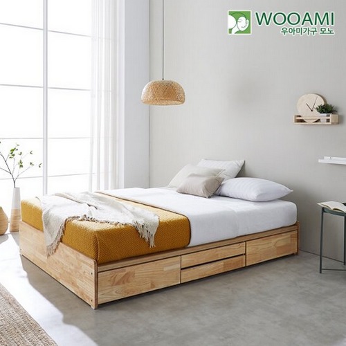 우아미가구 모노 몬드 원목 수납침대 SS (매트별도)_이미지
