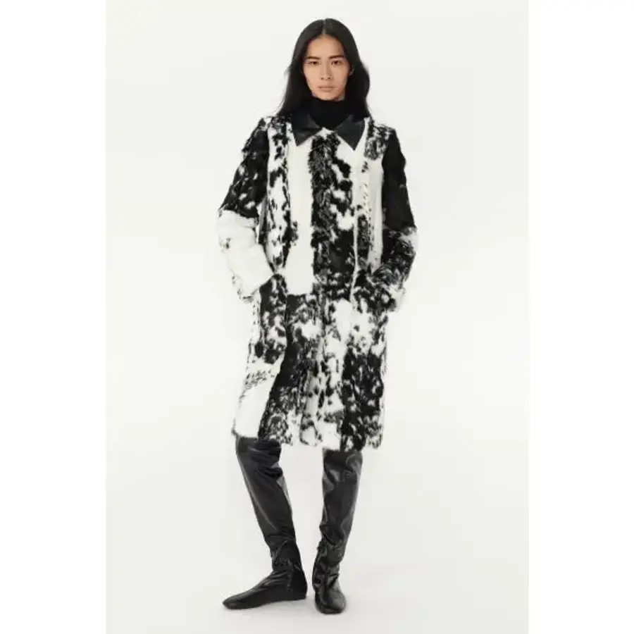 애니멀 프린트 코트 THE ITEM WOMAN 블랙 화이트 957019