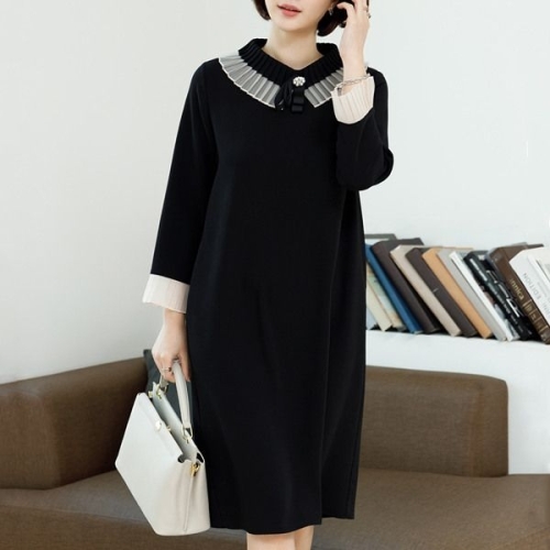 99size THE BLACK 돌비플리츠원피스 브로치SET OPB1019_DO