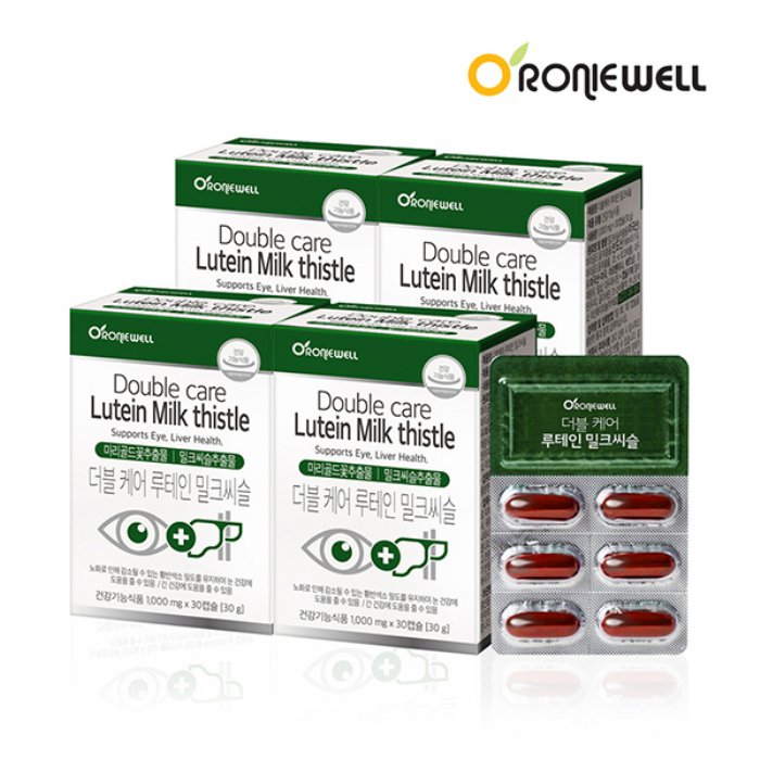 로니웰 더블 케어 루테인 밀크씨슬 30캡슐 (4개)_이미지