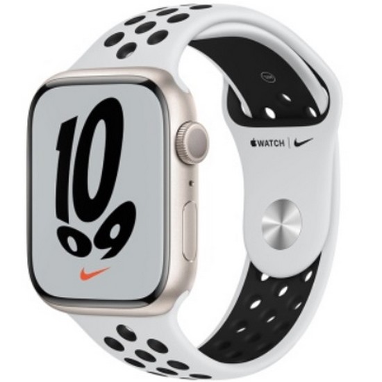 APPLE 워치 시리즈7 45mm 스타라이트 알루미늄 (나이키 스포츠밴드)