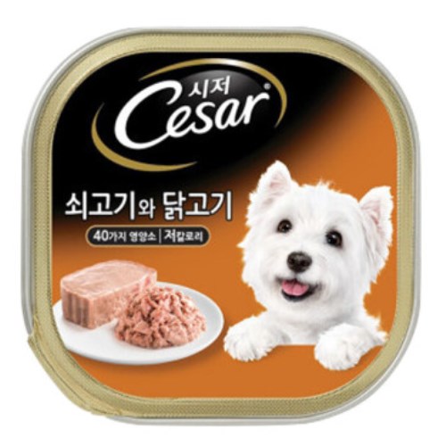 시저 쇠고기와 닭고기 100g