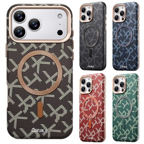 아이폰14 프로 레터링 패턴 가죽 맥세이프 케이스