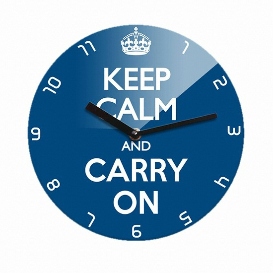 녹스디자인 Reflex KEEP CALM AND CARRY ON 무소음벽시계(소) KYE220-BL