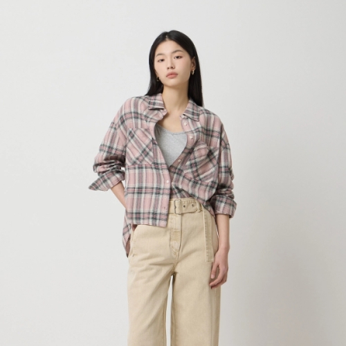 SISLEY 리브 체크 셔츠_SAWSA2611