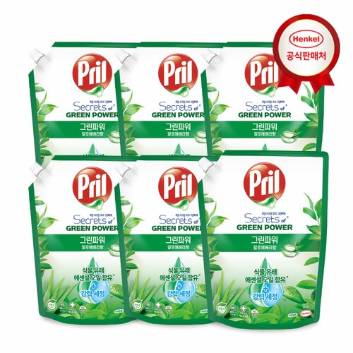 프릴 그린파워 알로에베라향 리필 1L (6개)_이미지