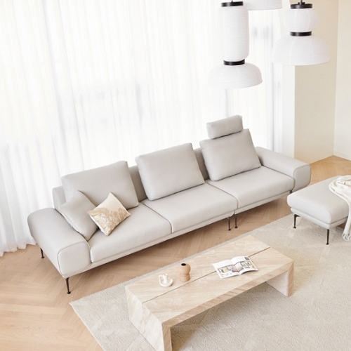봄소와 도란 슈타크 천연통가죽 소파 4인용 (스툴별도)