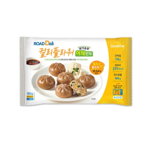 지앤건강생활 굽네 컬리플라워 닭가슴살 야채만두 180g (15개)