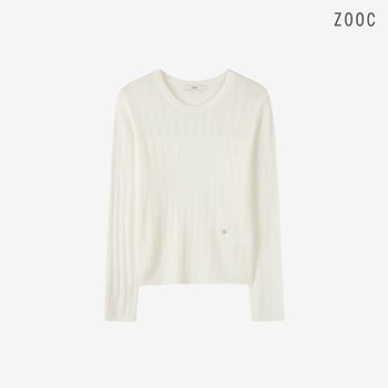 ZOOC 시스루 블록 골지 라운드 기본 풀오버 IV_V261KSK906_이미지