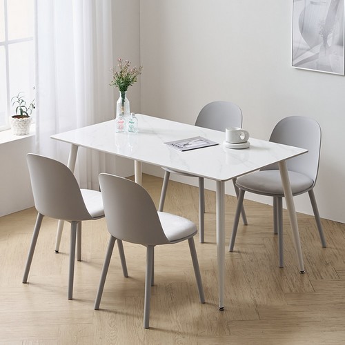 파로마 알라 세라믹 사각 식탁 1400 (의자4개)_이미지