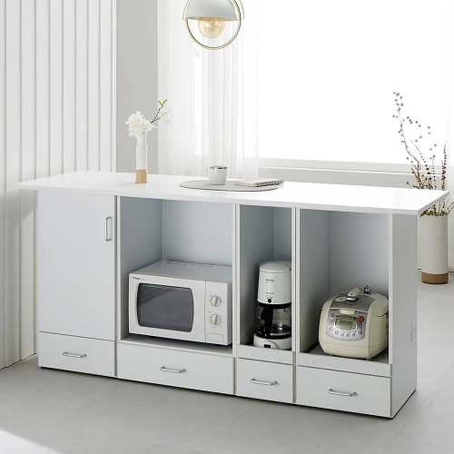 셀레스타 레아 수납장 결합형 홈바 아일랜드 식탁 1800