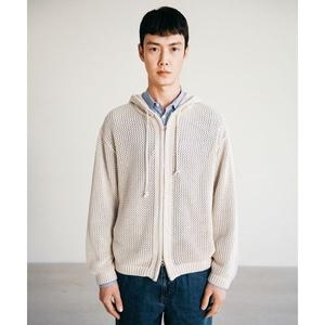 예일 메쉬 후드 니트 집업 스카이 블루 YES1KT309ASL 660346_이미지