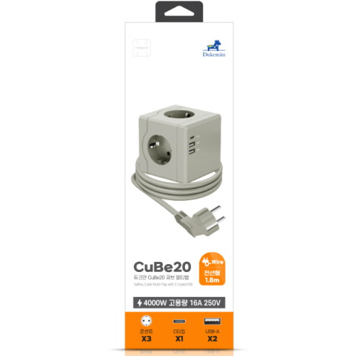 ��ũ�� 3�� 16A USB CŸ�� ���뷮 ť�� ��Ƽ�� ������ CUBE20