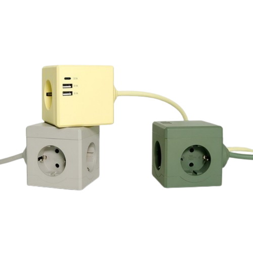 듀크만 3구 16A USB C타입 고용량 큐브 멀티탭 전선형 CUBE20