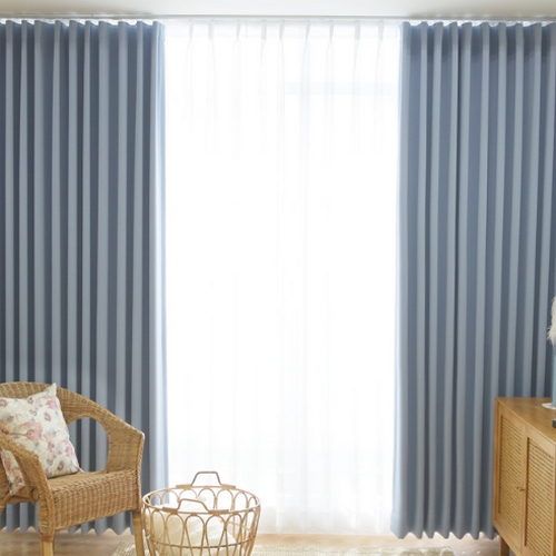 바이지미 소프트밀키 핀 봉집 칼주름커튼 (135x~150cm)_이미지