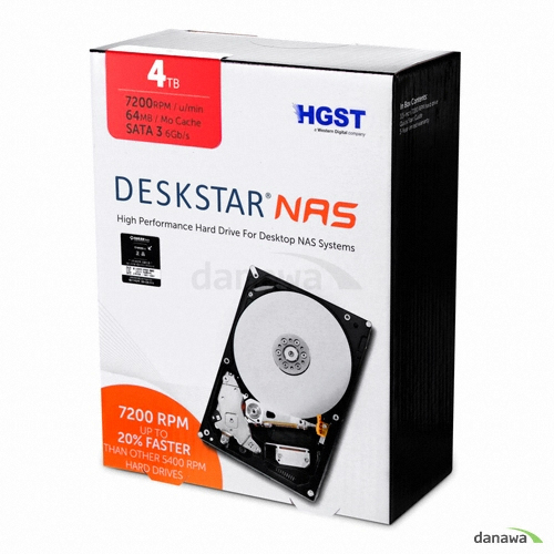 HGST Deskstar NAS 패키지 7200/64M HDN724040ALE640 (4TB)_이미지