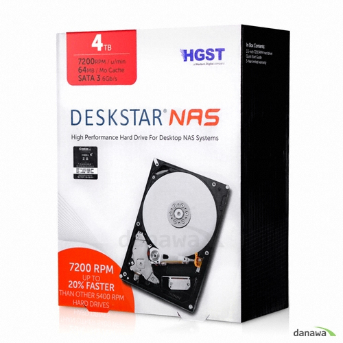 HGST Deskstar NAS 패키지 7200/64M HDN724040ALE640 (4TB)_이미지
