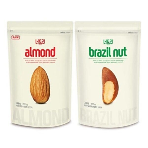 너트리 생아몬드 500g + 브라질너트 500g