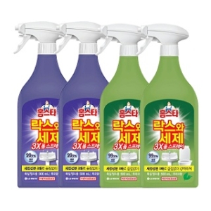 LG생활건강 홈스타 락스와 세제 스프레이 후로랄향 500ml 2개 + 후레쉬향 500ml 2개