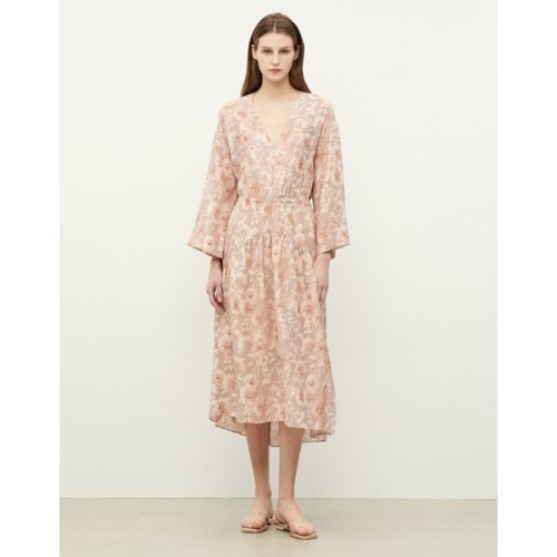 핑크 플라워 긴팔원피스 VCDR2E301P1