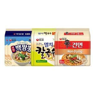 농심 신라면 건면10개 + 멸치칼국수10개 + 백짬뽕8개