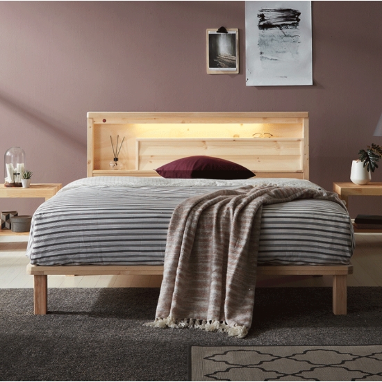 동서가구 얀센 원목 수납헤드 LED침대 A Q (볼라텍폼스독립)