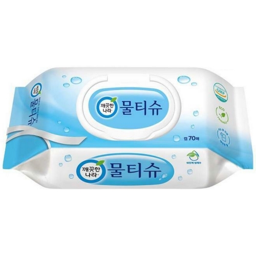 깨끗한나라 ㅤ페퍼민트 물티슈 캡형 70매 (3팩)_이미지