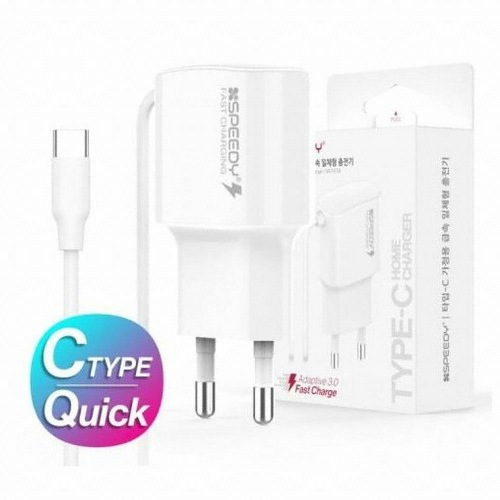디엠케이코리아 SPEEDY 15W USB타입C 일체형 충전기 SPE-N8TCQC30 (1개)