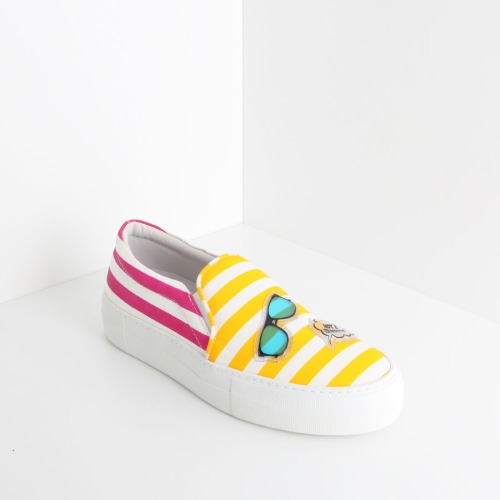 조슈아샌더스 클로딩캡슐 스트라이프 슬립온 옐로우핑크 10078DST