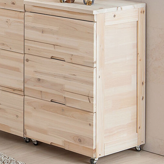 다인 삼나무 원목 이동식 3단 서랍장 400