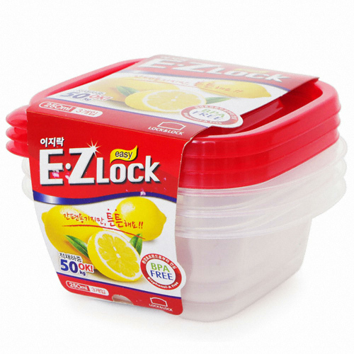 락앤락 뉴이지락 직사각 250ml (HLE8104) (3개)_이미지