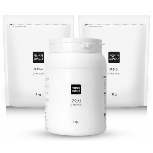 쓰리피엘 가성비가 브랜드다 구연산 1kg + (리필 1kg x 2개) (1세트)