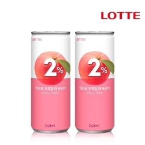 롯데칠성음료 2프로복숭아 240mL 30캔_이미지
