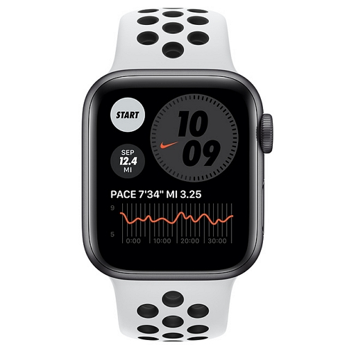 APPLE 워치 시리즈6 44mm 스페이스 그레이 알루미늄 (나이키 스포츠밴드)