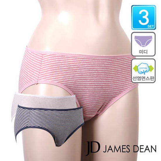 좋은사람들 제임스딘 면스판 스트라이프 삼각팬티 3종세트 JHWPSZ01 (1세트)