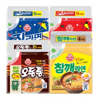 오뚜기 진라면 순한맛5개 + 매운맛5개 + 오동통면5개 + <b>참깨</b><b>라면</b>4개