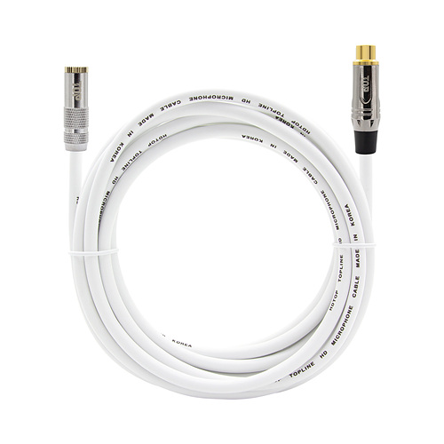 탑라인에이치디 HDTOP 3.5mm 스테레오 to RCA FF 메탈화이트 케이블 (0.5m, HT-TP3493)_이미지