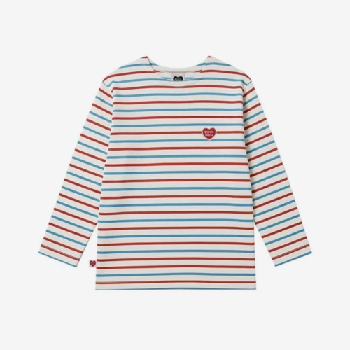 벨리타앤보이즈 백 BB하트멀티스트라이프 보트넥 긴팔티셔츠 BK6STL03RE_이미지