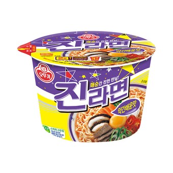 오뚜기 <b>진라면</b>컵 약간매운맛 110g