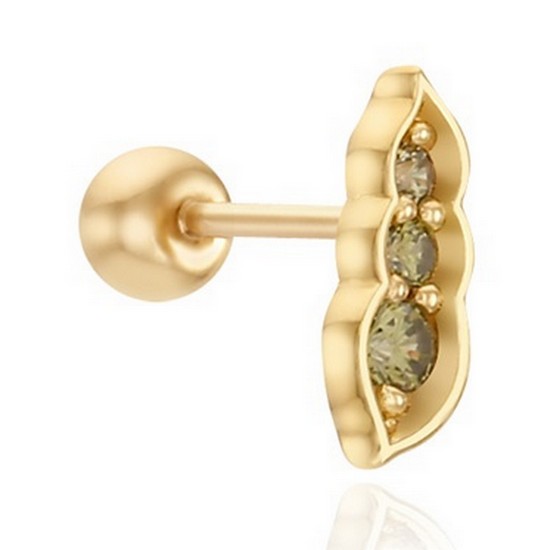 신라보석 티르리르 딜리셔스 그린피 실버옐로우 피어싱 TESSVG13963M(PC)-4