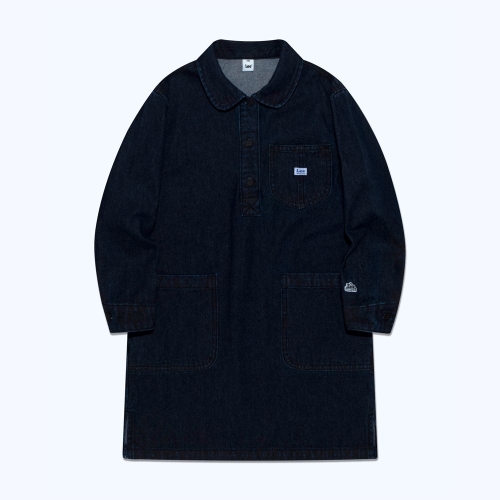 LEE 키즈 데님 카라 레귤러핏 원피스 인디고로우 LK2403OP72IR