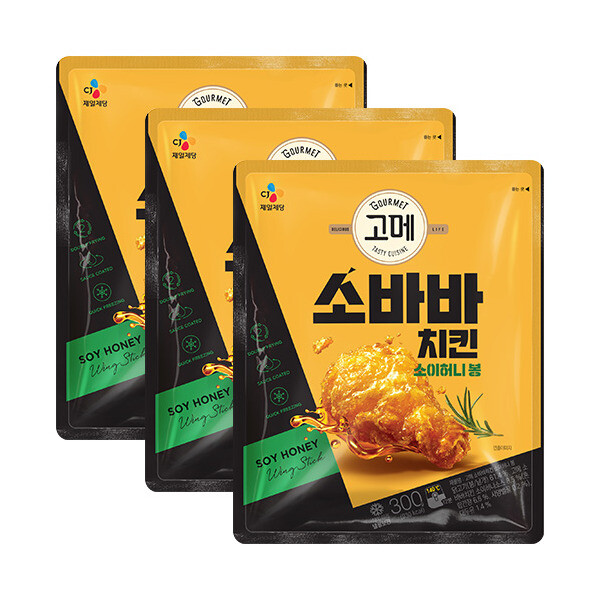 CJ제일제당 고메 소바바치킨 소이허니 봉 300g (3개)