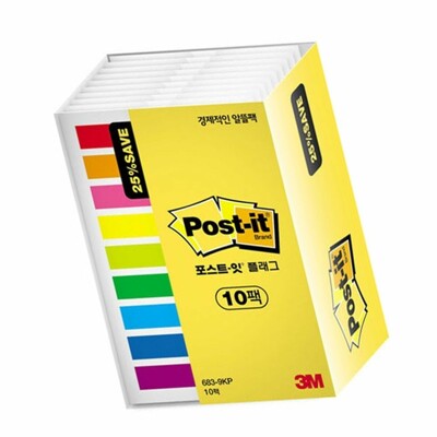 3M 포스트잇 플래그 알뜰팩 1p 노트 접착식 메모장 WC24199