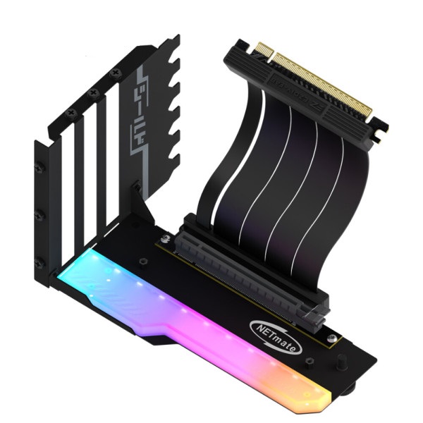 강원전자 NETmate NM-HPI PCI-E 4.0 라이저 케이블 ARGB 키트 (NM-HPI3442, 블랙, 115mm)_이미지