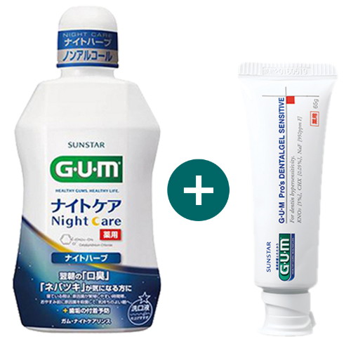 GUM 무알콜 구강청결제 덴탈린스S 450ml + SE 치약 60g (1세트)_이미지