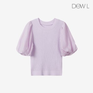  듀엘 퍼프 슬리브 골지 니트 블라우스 VO_L252MSC033