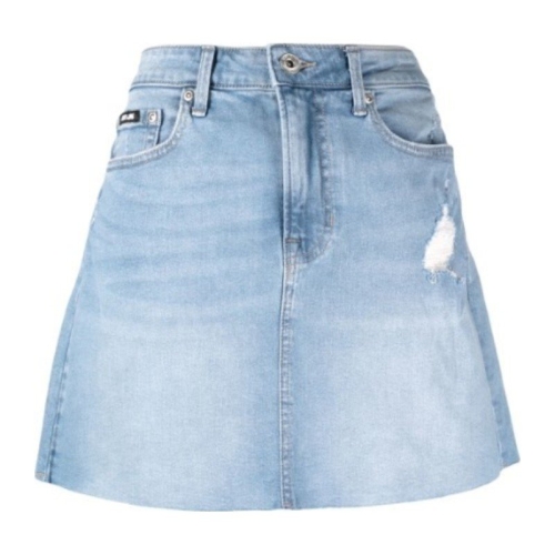  DKNY 데님 페일 워시 미니스커트 E3ANZ783 PALE WASH