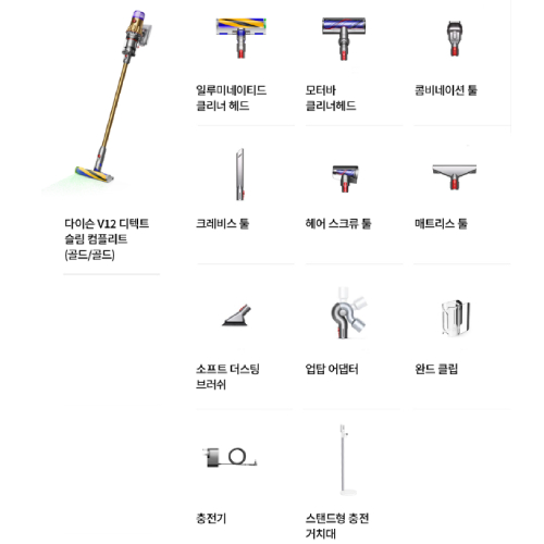 다이슨 V12 디텍트 슬림 컴플리트 (골드/골드)_이미지
