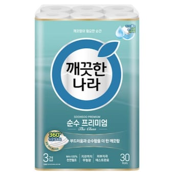 깨끗한나라 순수 프리미엄 더 클래스 30m (30롤)