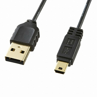 산와서플라이 초슬림 USB2.0 Mini 5핀 케이블 (KU-SLAMB520BK, 2m)_이미지